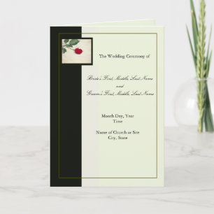 Elegant Black and Ivory Wedding Program Template