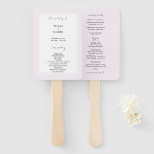 Elegant Black and Lilac Minimalist Hand Fan