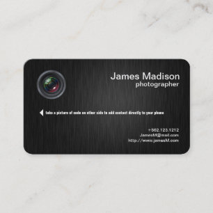 Elegant Black and Metallic Gold Photography Business Card