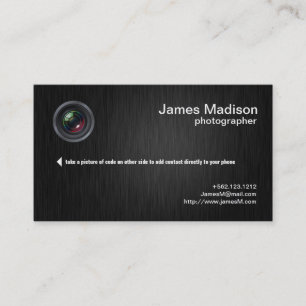 Elegant Black and Metallic Gold Photography Business Card