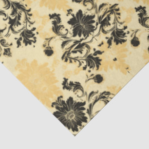 Elegant Black and Orange French Decoupage Tissue Paper