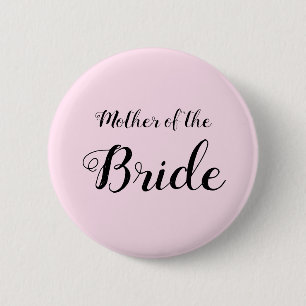 Elegant Black and Pink Mother of the Bride 6 Cm Round Badge