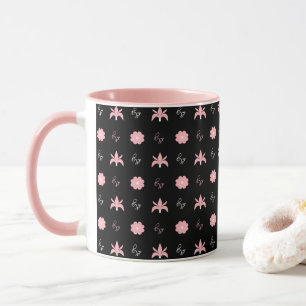 Elegant Black and Pink Pattern Design Mug