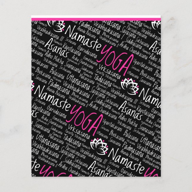 Elegant Black and Pink Yoga Yogi Asanas Design Flyer (Front)