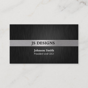 Elegant Black and Silver Business Card