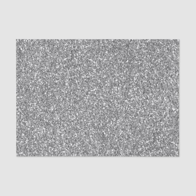 Elegant Black and Silver Glitter Tissue Paper (Front)