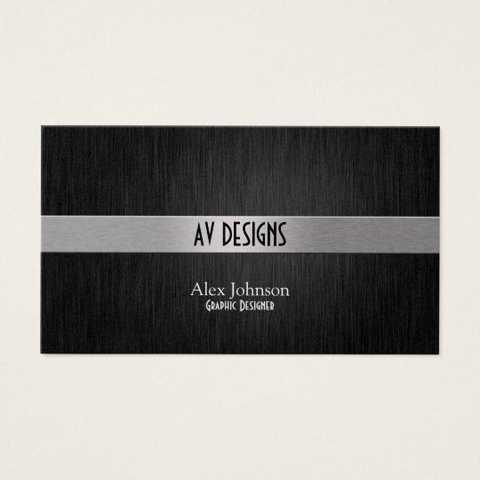Elegant Black and Silver Graphic Designer Business Card