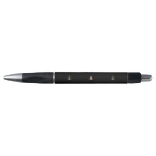 Elegant Black and Silver Pen with Gold Accents