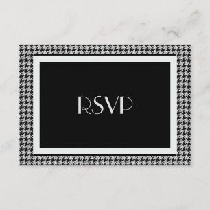 Elegant Black and Silver RSVP Card