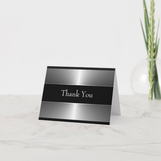 Elegant Black and Silver Thank You (Front)