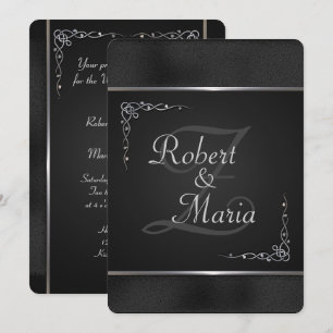 Elegant Black and Silver Wedding Invitations