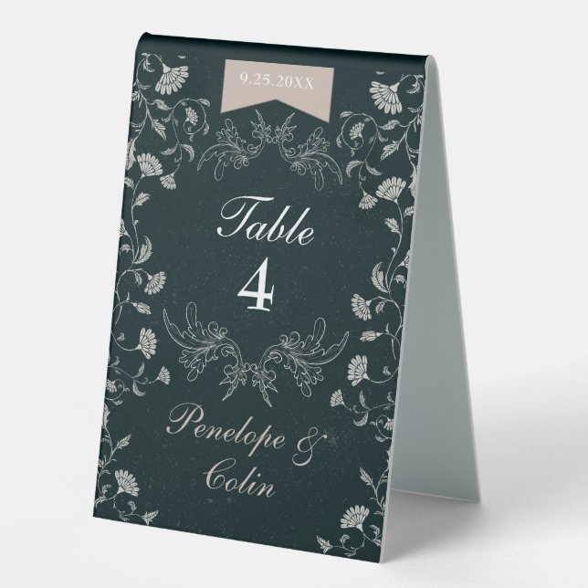 Elegant Black and Tan Library Book Cover Wedding (Front)