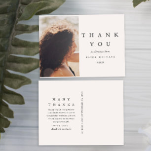 Elegant Black and Taupe Bridal Shower Thank You Postcard