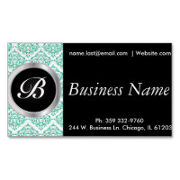 Elegant Black and Teal Damask