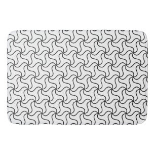 Elegant black and white abstract swirl bath mat