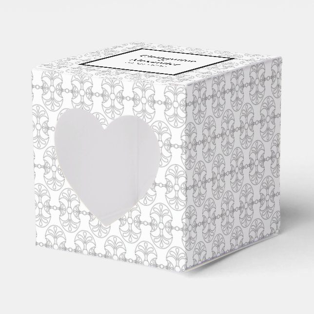 Elegant Black and White Art Deco Style Favour Box (Front Side)