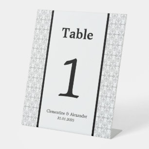 Elegant Black and White Art Deco Style Pedestal Sign