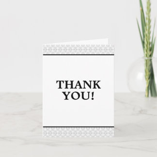 Elegant Black and White Art Deco Style Thank You Card