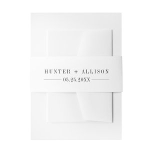 Elegant Black and White Belly Band Invitation Belly Band