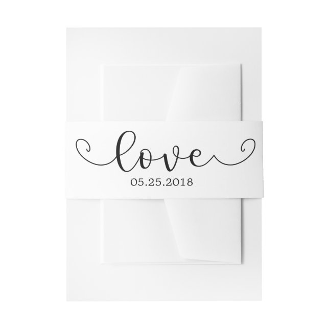 Elegant Black and White Belly Band Invitation Belly Band (Front Example)