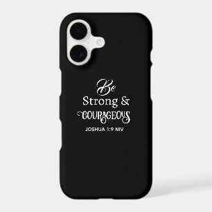 Elegant Black and White Bible Verse Courageous