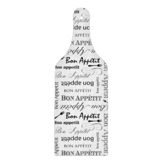 Elegant Black and White Bon Appetit French Chef Cutting Board