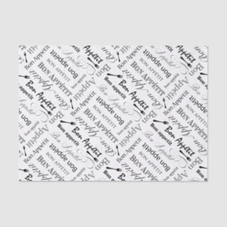 Elegant Black and White Bon Appetit French Chef Tissue Paper