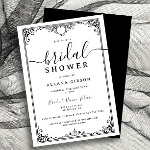 Elegant Black and White Bridal Shower Invitation