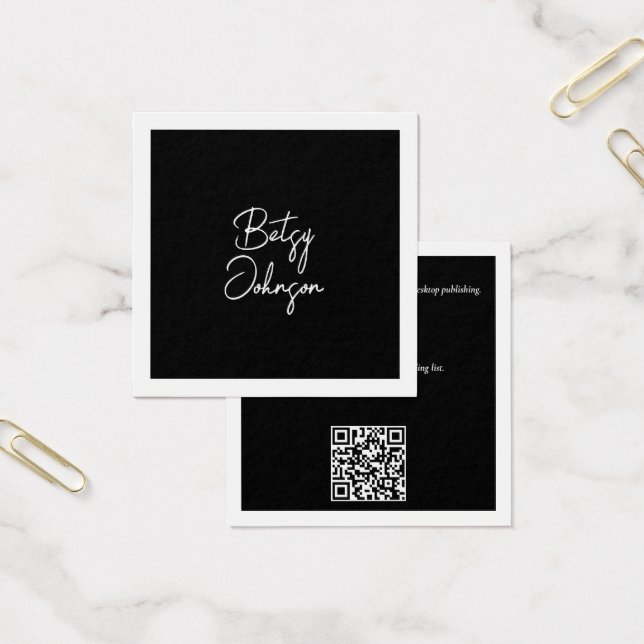Elegant Black and White Business Card (Office)