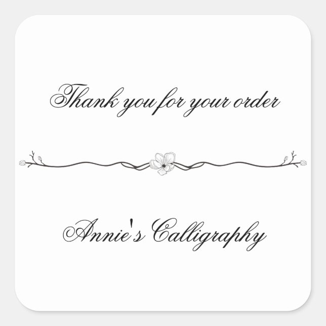 Elegant Black and White Business Label (Front)