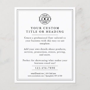Elegant Black and White Business Logo Promotional Flyer