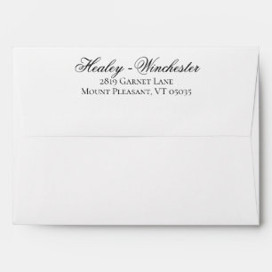 Elegant Black and White Calligraphy Wedding Envelope