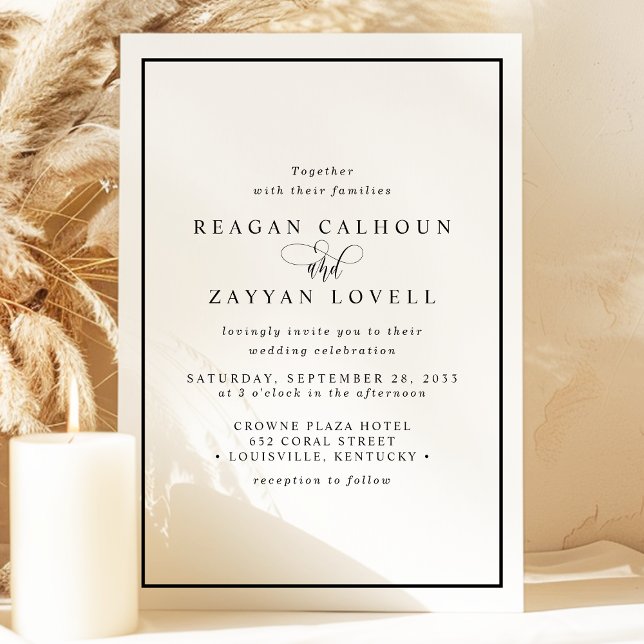 Elegant Black and White Calligraphy Wedding Invitation (Creator Uploaded)