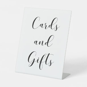 Elegant Black and White Cards & Gifts Wedding Pedestal Sign