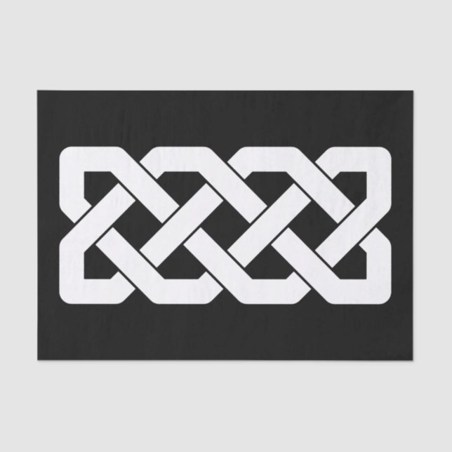 Elegant Black and White Celtic Knot Pattern Tissue Paper (Front)