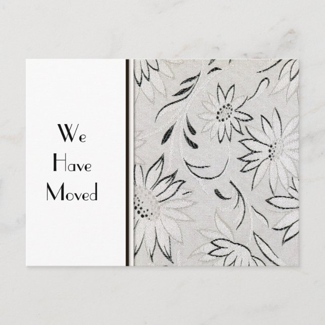 Elegant Black and White Change of Address Template (Front)