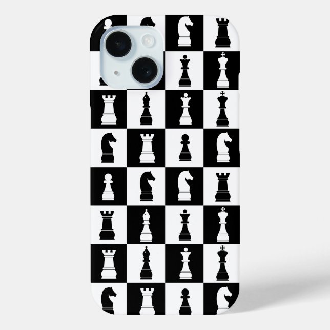 Elegant Black And White Chess Pattern Case-Mate iPhone Case (Back)
