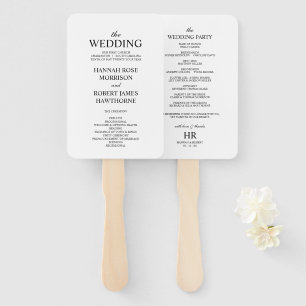 Elegant Black and White Classic Modern Wedding  Hand Fan