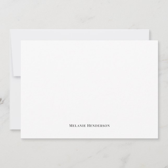 Elegant Black and White Classic Note Card (Front)