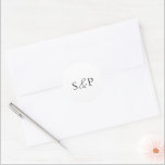 Elegant Black and White Classic Wedding Classic Round Sticker<br><div class="desc">Elegant wedding stickers featuring a simple and minimal design with your monogram.  This classic style is perfect for a formal wedding.</div>