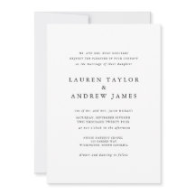 Elegant Black and White Classic Wedding Invitation