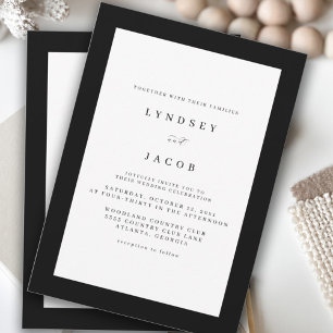 Elegant Black and White Classic Wedding Invitation