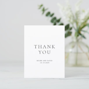 Elegant Black and White Classic Wedding Thank You Card