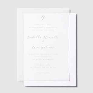 Elegant Black and White Coastal Chic Wedding Vellum Invitations
