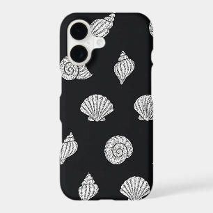 Elegant Black and White Coastal Seashells 