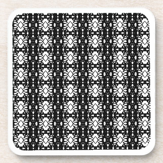 Elegant Black and White Coaster (Front)