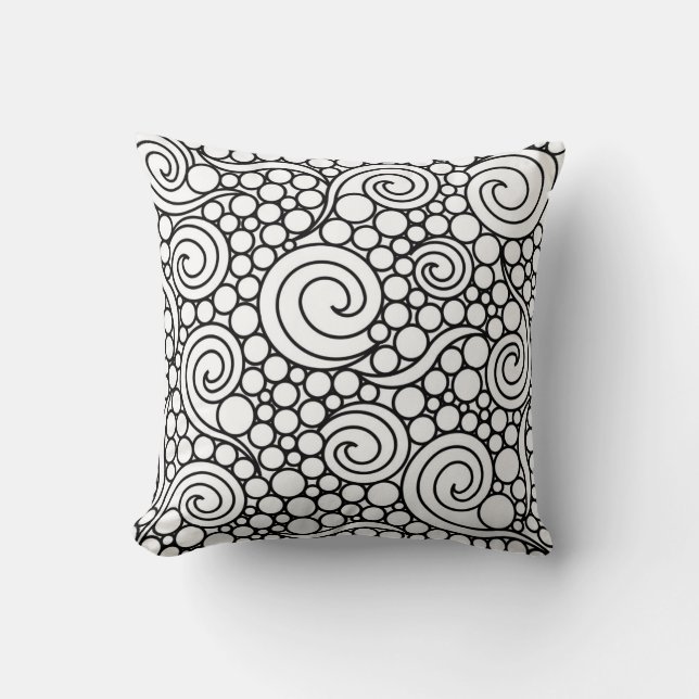 Elegant Black and White Cushion (Front)