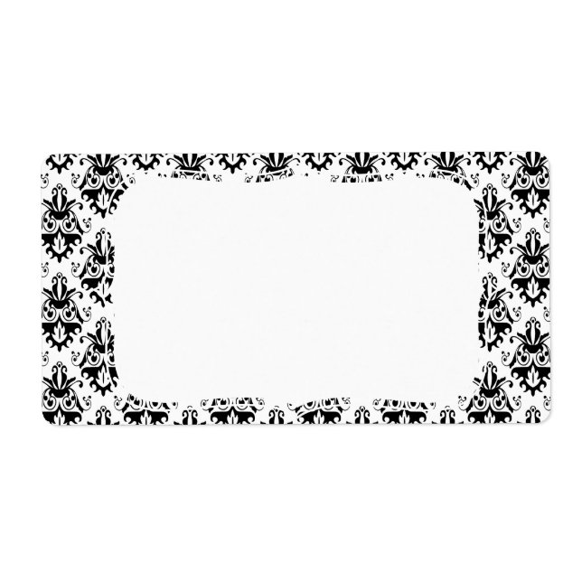 Elegant Black and White Damask Pattern (Front)