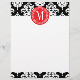 Elegant Black and White Damask Personalised