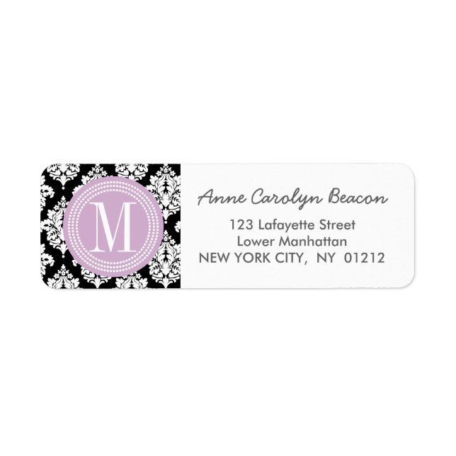 Elegant Black and White Damask Personalised (Front)